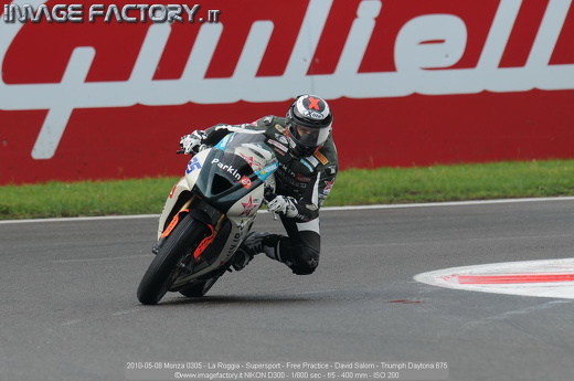 2010-05-08 Monza 0305 - La Roggia - Supersport - Free Practice - David Salom - Triumph Daytona 675